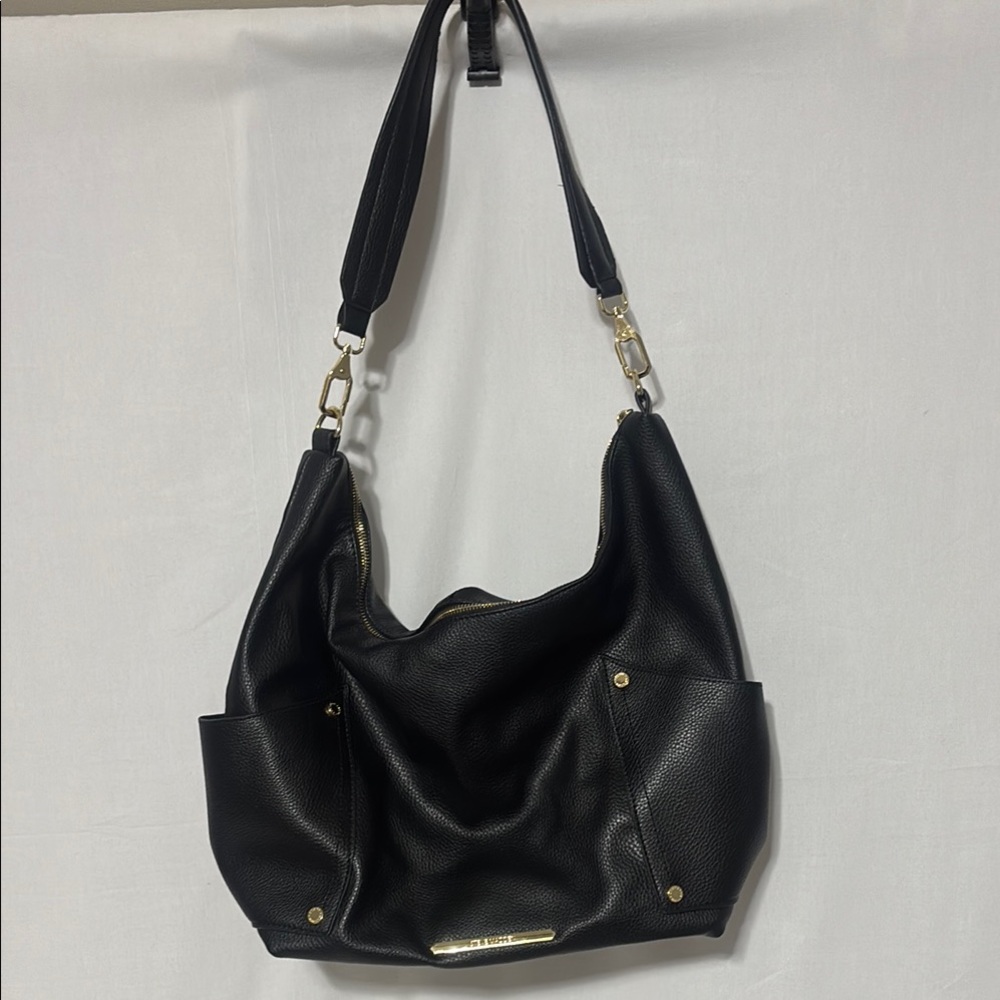 Steve Madden Black Shoulder Bag with Silver Hardware